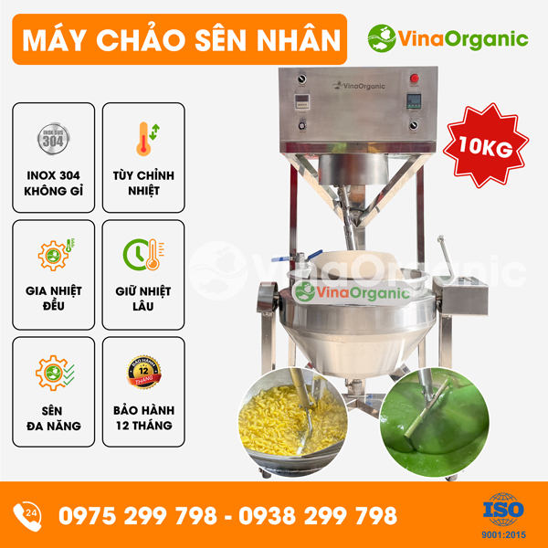 CSN10 - Máy chảo sên nhân 10kg, sên nhân làm bánh lọt, sên nhân bánh trung thu