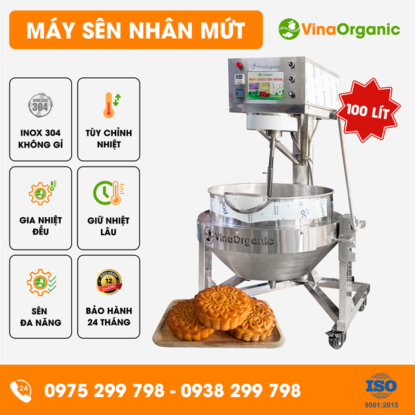 CSN10 - Máy chảo sên nhân 100L, sên nhân làm bánh lọt, sên nhân bánh trung thu