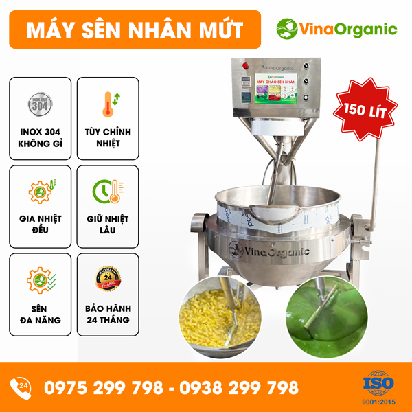 CSN20 - Máy chảo sên nhân 150 lít, sên nhân bánh mì, sên mứt