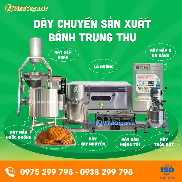 Dây chuyền sản xuất bánh trung thu mềm dẻo, không nứt vỡ thơm ngon