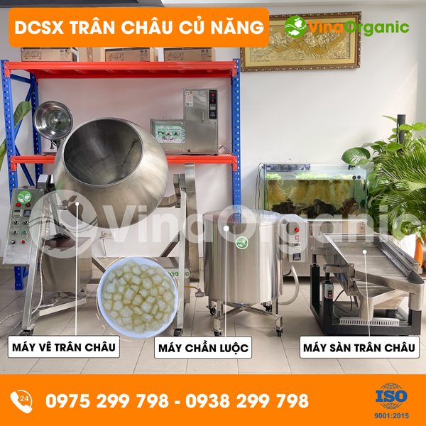 Dây chuyền sản xuất trân châu củ năng dai giòn, năng suất cao
