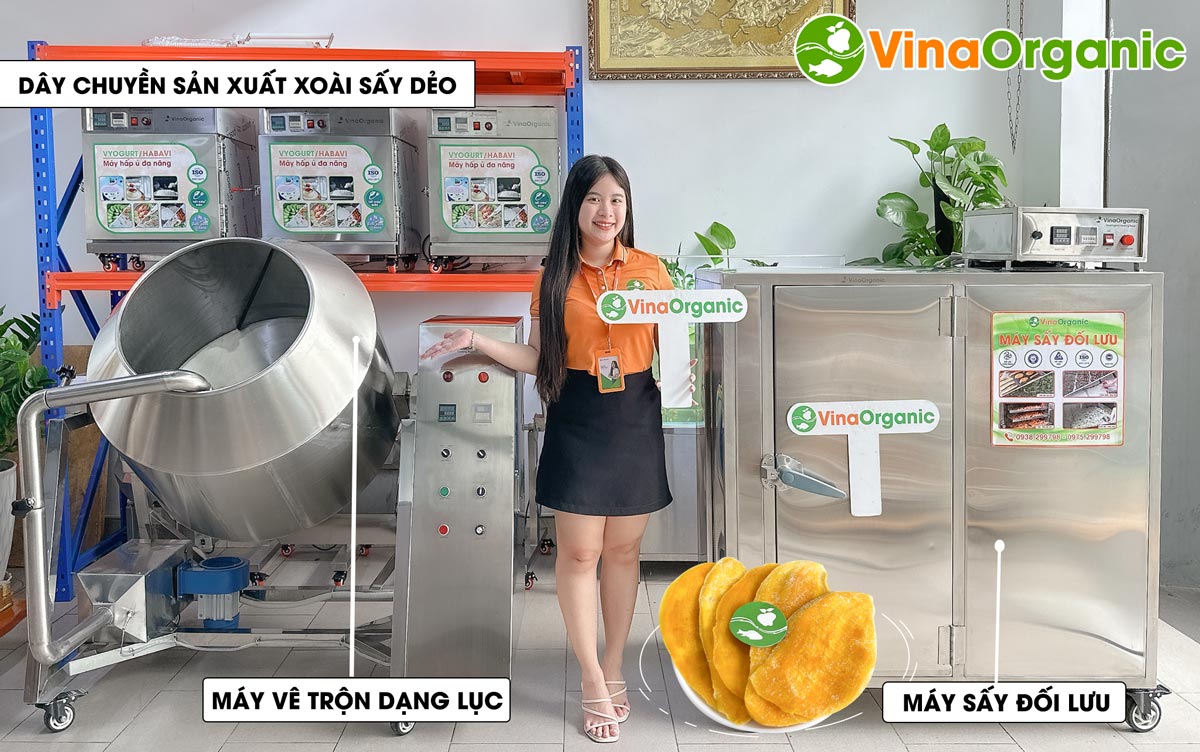VinaOrganic cung cấp dây chuyền sản xuất xoài sấy dẻo, uy tín chất lượng, đảm bảo an toàn thực phẩm. Liên hệ Hotline 0975299798 0938299798