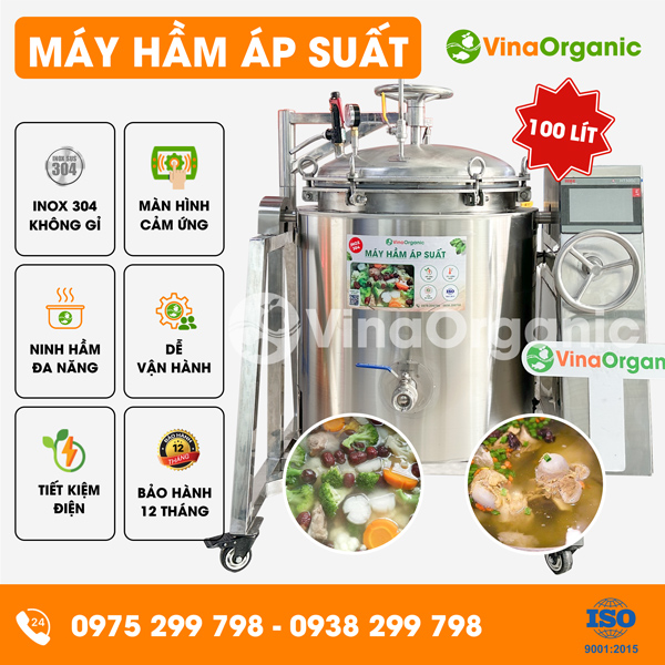 HAS100 - Máy hầm áp suất 100L, hầm xương, nước cốt phở
