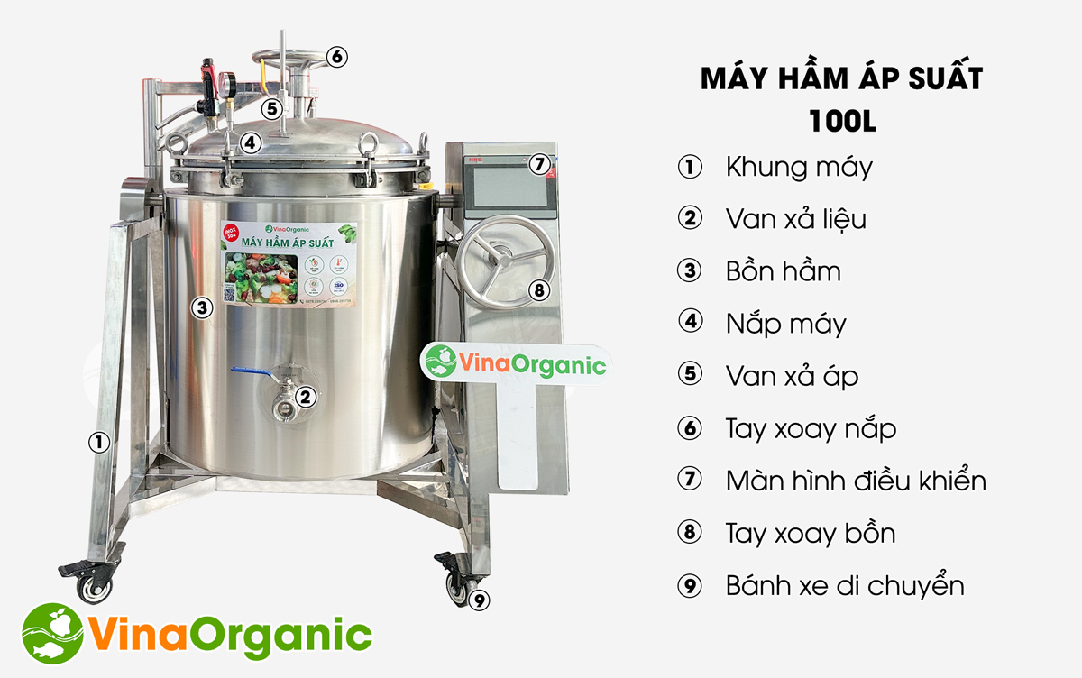 HAS100 - Máy hầm áp suất 100L, hầm xương, hầm nước cốt phở nhanh chóng, chất lượng. Liên hệ Hotline/Zalo ngay: 0975 299798 - 0938 299798.
