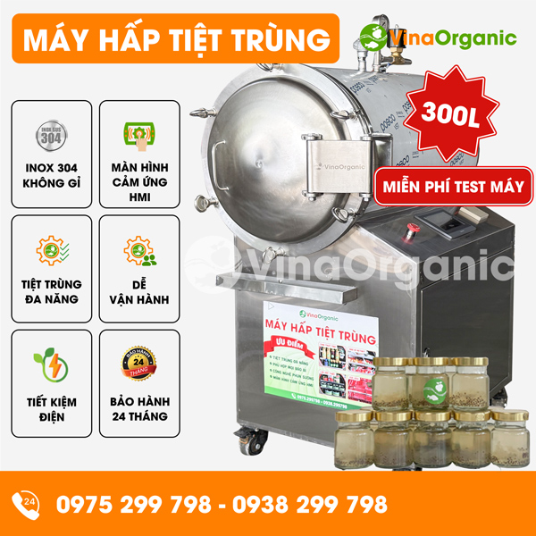 HTT300 - Máy hấp tiệt trùng 300L, tiệt trùng yến hũ, bảo quản lâu dài