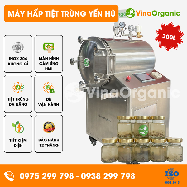 HTT300 - Máy hấp tiệt trùng yến hũ 300L, tăng thời gian sử dụng của yến hũ