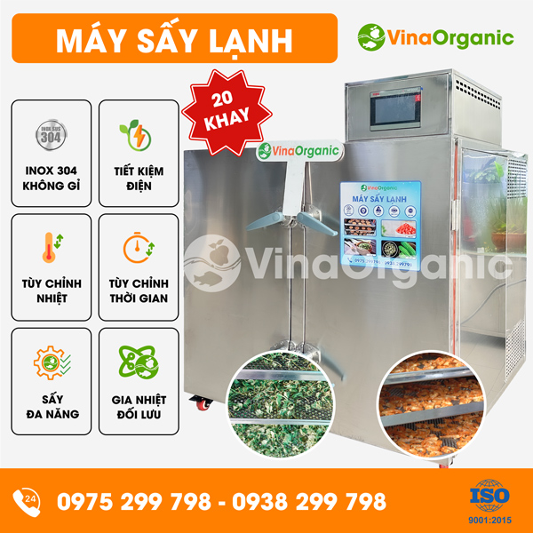 MSL2046 - Máy sấy lạnh 20 khay (40x60cm), sấy trái cây, dược liệu