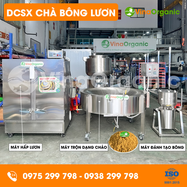 Dây chuyền sản xuất chà bông lươn tơi, bông xốp, thơm ngon