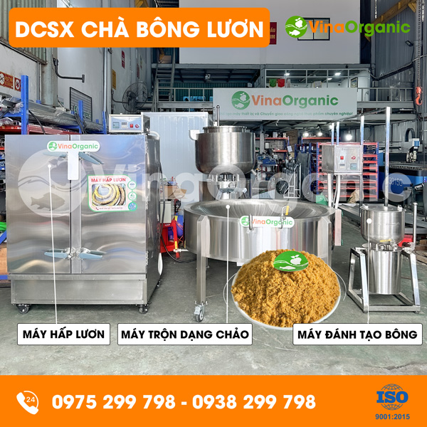 Dây chuyền sản xuất chà bông lươn tơi, bông xốp, thơm ngon