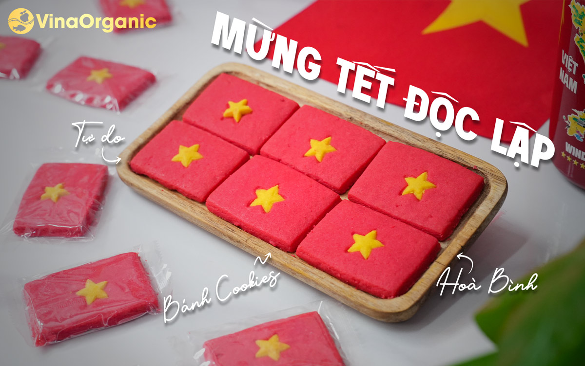 VinaOrganic hân hoan chào mừng Đại lễ Quốc khánh 2/9 bằng một chương trình tặng bánh quy Quốc kỳ Việt Nam đến Quý khách hàng.
