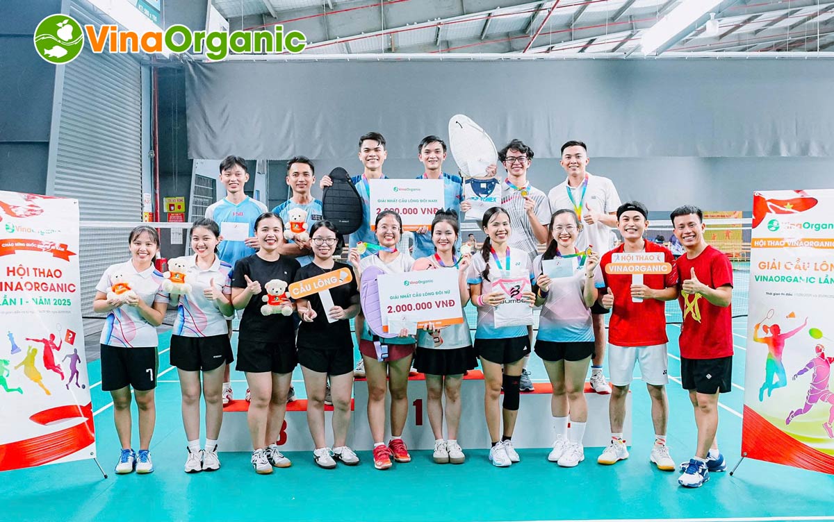 VinaOrganic đã tổ chức thành công giải Cầu lông đôi nam – đôi nữ trong khuôn khổ Chuỗi Hội thao năm 2025 lần 1!