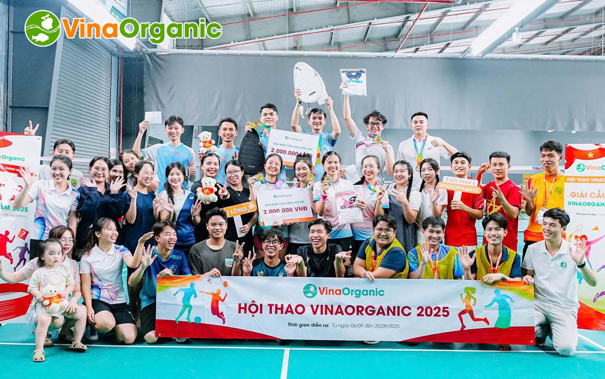VinaOrganic đã tổ chức thành công giải Cầu lông đôi nam – đôi nữ trong khuôn khổ Chuỗi Hội thao năm 2025 lần 1!