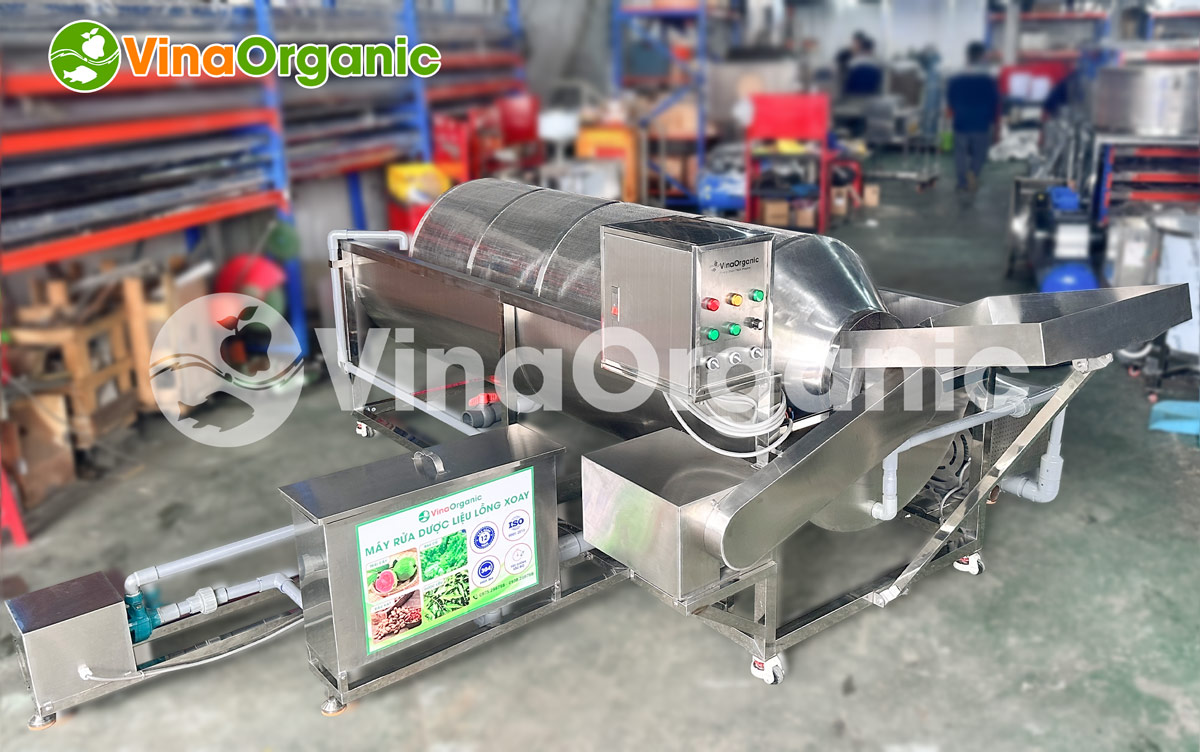 RBT300X - Máy rửa dược liệu dạng lồng xoay, rửa nông sản, thủy sản nhanh chóng, chất lượng. Liên hệ Hotline/Zalo 0975299798 – 0938299798.