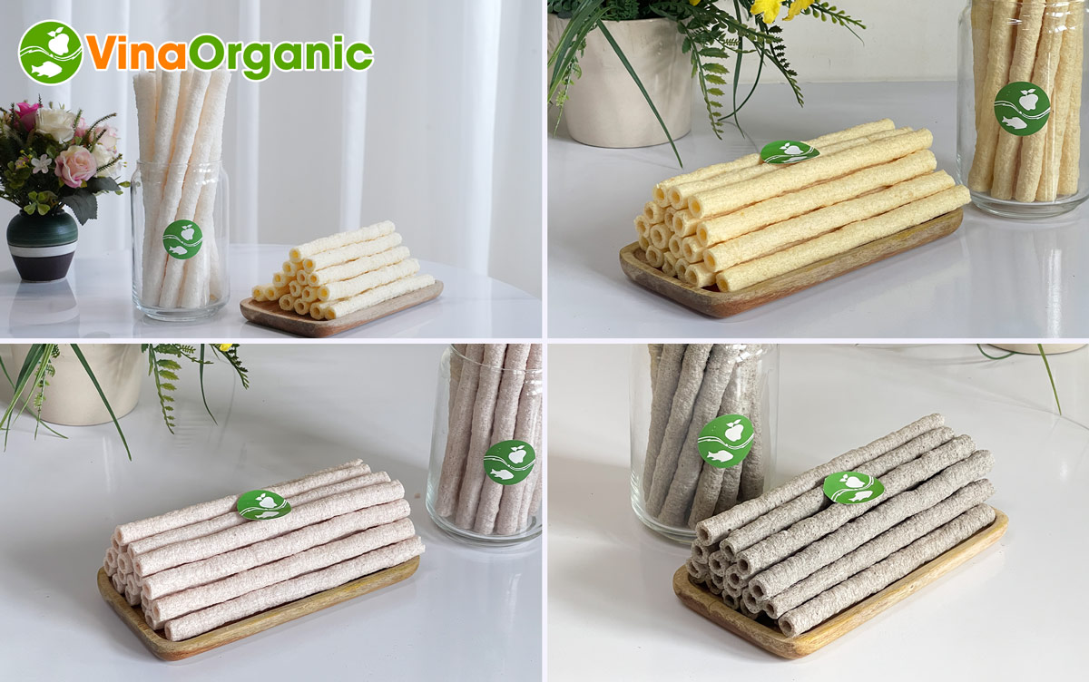 VinaOrganic cung cấp dây chuyền sản xuất bánh ống gạo giòn xốp, năng suất cao, đảm bảo an toàn thực phẩm. Liên hệ Hotline 0975299798 0938299798
