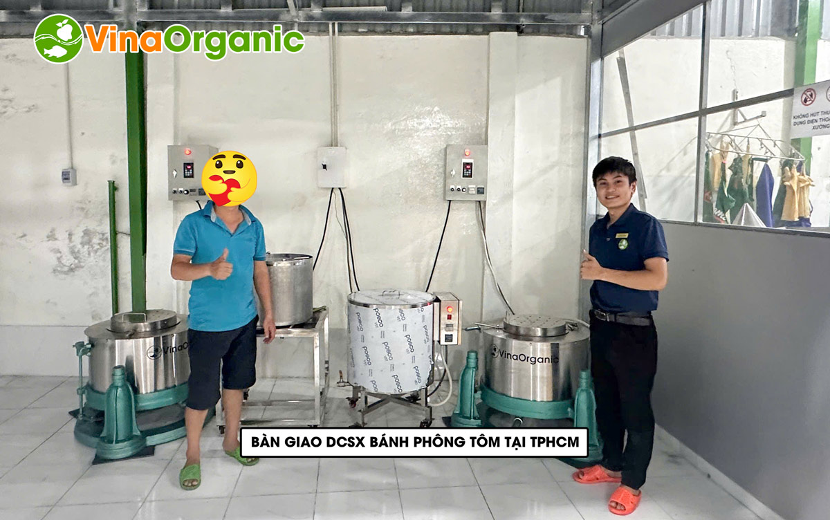 VinaOrganic bàn giao dây chuyền bánh phồng tôm tự động tại TP.HCM. Sản phẩm giòn ngon, đạt chuẩn. Liên hệ 0975.299.798 để tư vấn!