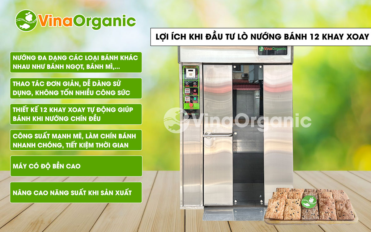 LN012X - Lò nướng bánh 12 khay, nướng bánh mì, bánh mầm gạo lứt nhanh chóng, chất lượng. Liên hệ Hotline/Zalo 0938299798 - 0975299798.