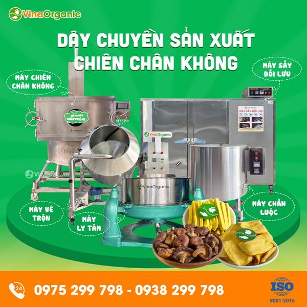 Dây chuyền sản xuất chiên chân không giòn xốp, thơm ngon