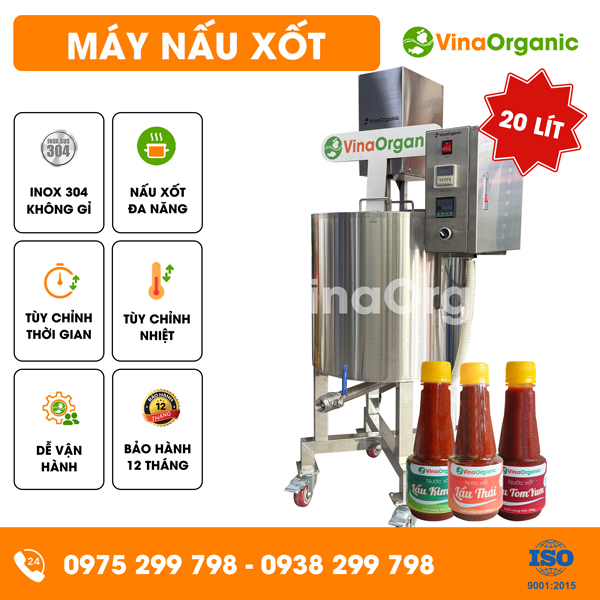 B020X - Máy nấu xốt 20L, nấu xốt cà chua, xốt lẩu thái