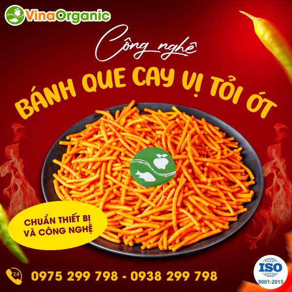 Chuyển giao công nghệ Bánh que cay vị tỏi ớt giòn rụm, đậm vị