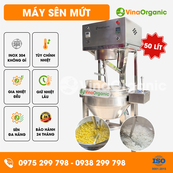CSN05 - Máy sên mứt 50 lít, sên mứt dừa, mứt khóm