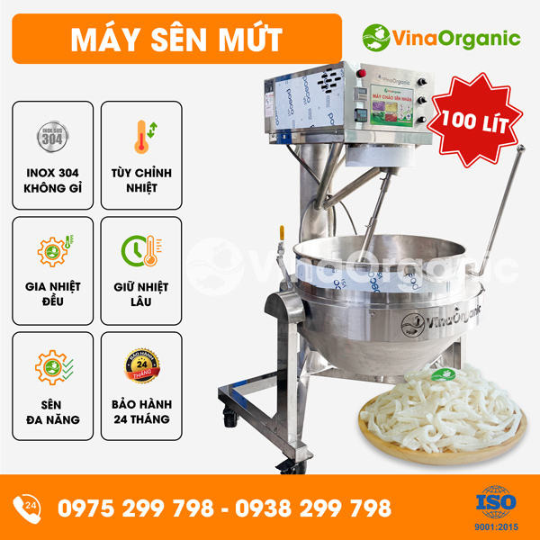 CSN10 - Máy sên mứt 100 lít, sên mứt trái cây, mứt dừa