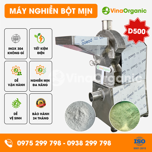 MN500 - Máy nghiền bột mịn D500, nghiền bột rau má, bột hạt sen