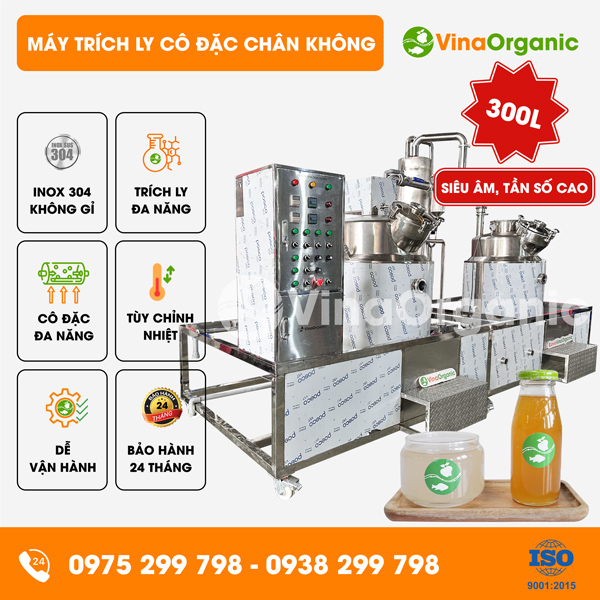 MCCK300 - Máy trích ly cô đặc chân không siêu âm tần số cao dung tích 300L, cô đặc trích ly nhanh chóng, chất lượng