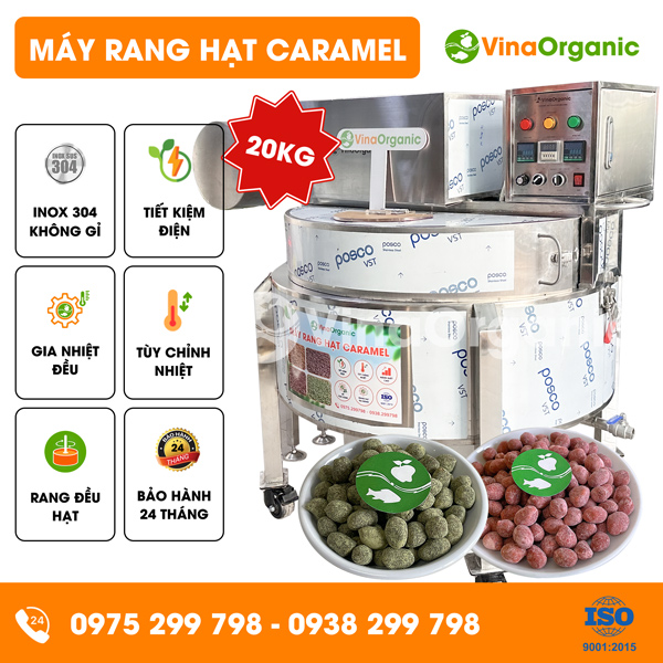MRH020 - Máy rang hạt caramel 20kg, rang đậu phộng caramel Phú Quốc