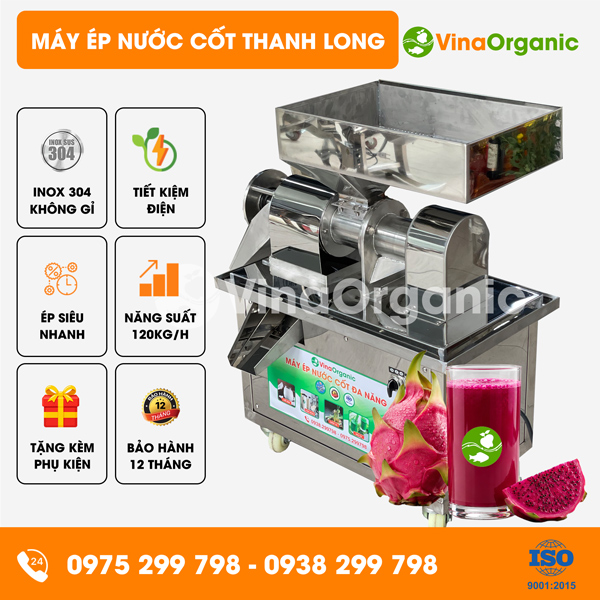 EDN001 - Máy ép nước cốt thanh long, năng suất 120kg/h